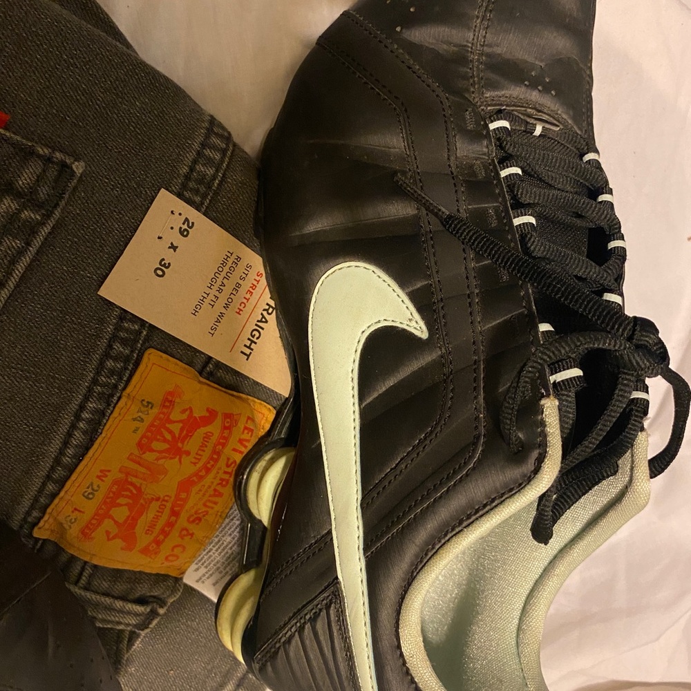 A pair of Nike Shox size 10.5 And 1 pair of Levi’s mens jeans cut 514 size 29/30